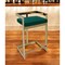 Homeroots 26" Green and Gold Velvet and Stainless Steel Backless Bar Height Bar Chair 555117 - alternate 2