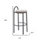 Homeroots Set of Two 30" Beige and Black Chenille and Steel Low Back Bar Height Bar Chairs, 2PK 555725 - alternate 4