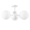 Jonathan Y Olivier 23.5" 3-Light Bohemian Farmhouse Iron/Frosted Glass LED Semi Flush Mount, White JYL7600D - alternate 8