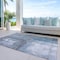 Homeroots 3' X 5' Blue Gray And Ivory Abstract Washable Indoor Outdoor Area Rug 603611 - alternate 6