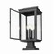 Z-Lite Hartwell 4-Light Outdoor Pier Mounted Fixture, 10 in W x 23.75 H, Sand Black 5019PHBS-SQPM-BK - alternate 7