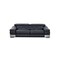 Homeroots 92" Black Italian Leather Sofa With Silver Legs 329713 - alternate 1