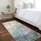 Homeroots 8' Runner Beige Blue and Gray Abstract Washable Non Skid Indoor Outdoor Runner Rug 559560 - alternate 7