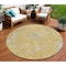 Homeroots 8' Gold Beige And Fern Green Round Floral Washable Indoor Outdoor Area Rug 589466 - alternate 1