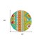 Homeroots 8' Teal Blue Green And Pink Round Aztec Washable Indoor Outdoor Area Rug 598522 - alternate 5