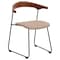 Leisuremod Lyra Collection Modern Chair in Dark Wood back and Taupe Seat LCAS-41DTP - alternate 1