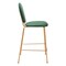 Homeroots Set of Two 26" Green and Gold Velvet and Steel Counter Height Bar Chairs, 2PK 555702 - alternate 4