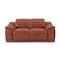 Homeroots 73in Orange and Silver Italian Leather Power Reclining Loveseat 720520 - alternate 1