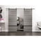 Sartodoors Sturdy Double Barn Door with Hardware, Planum 0012 Ginger Ash and Aluminum Strips, 13FT Rail Hanger PLANUM0012DB-GA-36 - alternate 1