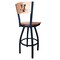 Holland Bar Stool Co 36" Blk Wrinkle Vermont Swivel Bar Stool, Laser Engraved Back L03836BWMedMplAVermntMedMpl - alternate 5