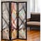 Homeroots 72" Black Fabric Folding Three Panel Screen Room Divider 342768 - alternate 5