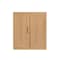 Homeroots Set Of Two Natural Wood Corner Accent Cabinet With Two Doors 719680 - alternate 1