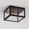 Jonathan Y Grayson 8" 1-Light Farmhouse Industrial Square Iron/Glass Case LED Flush Mount, Oil Rubbed Bronze/Bra JYL9553D - alternate 7