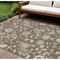 Homeroots 9' X 12' Chocolate Beige And Blue Floral Washable Indoor Outdoor Area Rug 597810 - alternate 1