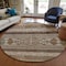 Homeroots 8' Chocolate And Gray Round Southwestern Washable Indoor Outdoor Area Rug 582814 - alternate 7