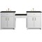 James Martin Vanities Bellshire 84" Dual Vanity Set with 24" Make-Up Counter, Bright White w/3 cm Phantome Eclos Top 660-VMC84-BW-3PHT - alternate 1