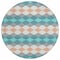 Homeroots 8' Teal Blue Gray And Copper Round Geometric Washable Indoor Outdoor Area Rug 597928 - alternate 6