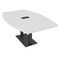 Skutchi Designs Boat Conference Table With Power Unit, 48 in W, 72 in L, White HAR-BOT-48x72-DOU.BK-WA7976-EBLK - alternate 1