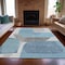Homeroots 5' X 8' Teal Blue And Gray Abstract Washable Indoor Outdoor Area Rug 632186 - alternate 5