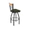 Holland Bar Stool Co Eleanor 36in Swivel Extra Tall Bar Stool, Black Wrinkle Finish, Medium Back and Canter Pine Seat 880 - alternate 1