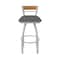 Holland Bar Stool Co Revelle 25in Swivel Counter Stool with Anodized Nickel Finish, Medium Back and Graph Coal Seat 881 - alternate 7