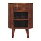 Homeroots 22" Chestnut Solid Wood Round One Drawer Nightstand 722569 - alternate 1