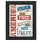 Homeroots America Land of the Free Black Framed Print Wall Art 405179 - alternate 1