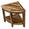 Homeroots 22" Natural Teak Corner Shower Bench With Shelf 376732 - alternate 3