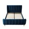 Homeroots Navy Blue Solid Wood Queen Tufted Upholstered Velvet Bed Frame 544856 - alternate 8
