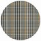 Homeroots 8' Black Gold And Ivory Round Plaid Washable Indoor Outdoor Area Rug 601454 - alternate 8