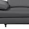 Homeroots 77in Dark Gray and Black Italian Leather Power Reclining Loveseat 720495 - alternate 7