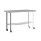 Flash Furniture Reese Work Table, Stainless Steel Top Shelf, 1.5in. Backsplash, Undershelf, 4 Casters, 2 Locking NH-WT-2460BSP-CAS-GG - alternate 1
