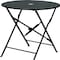Homeroots 30" Black Rounded Aluminum Folding Outdoor Bistro Table with Umbrella Hole 606428 - alternate 8