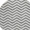 Homeroots 8' Gray And Ivory Round Chevron Washable Indoor Outdoor Area Rug 595315 - alternate 6
