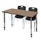 Regency Kee Adjustable Classroom Table W/ 2 Andy Stack Chairs, 60 in W, 24 in L, Noble Oak MT6024NOAPGY40BK - alternate 1