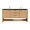 James Martin Vanities Solene 72 in. Double Vanity, Seaside Oak, w/ 3 CM Parisien Bleu Quartz Top D225-V72-SSO-3PBL - alternate 1