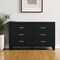 Homeroots 58" Black Wood Six Drawer Double Dresser 564679 - alternate 9