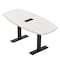 Skutchi Designs Arc Boat Conference Table With Power, 36 in W, 72 in L HAR-ABOT-36X72-T.BK-WA7976-EBLK - alternate 1