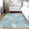Homeroots 8' X 10' Teal Blue And Aqua Abstract Washable Indoor Outdoor Area Rug 587491 - alternate 4