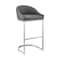 Armen Living Katherine 30in Bar Stool in Brushed Stainless Steel with Gray Faux Leather LCKABABSGRY30 - alternate 1