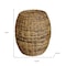 Homeroots 20" Natural Rattan Round Drum End Table 632709 - alternate 5