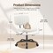 Yssoa HealSmart Small Office Desk Chair with Wheels, Armless Desk Chair with Lumbar Support, PU Leather L 3A88FNCHAIRDESKWHT01 - alternate 6