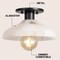 Jonathan Y Amara 10" 1-Light Mid-Century Classic Alabaster/Iron LED Semi Flush Mount, White/Black JYL1207B - alternate 8
