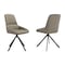 Armen Living Maverick Swivel Upholstered Dining Chair in Taupe Gray Faux Leather w Black Metal Legs - Set of 2 LCMVSITAGRYBLK - alternate 1