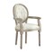 Homeroots Tufted Cream and Brown Upholstered Linen Dining Arm Chair 535371 - alternate 7