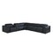 Homeroots Black Italian Leather Power Reclining U Shaped Seven Piece Corner Sectional With Console 476591 - alternate 1