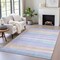 Homeroots 5' X 8' Lavender Sky Blue And Beige Striped Washable Indoor Outdoor Area Rug 631216 - alternate 7
