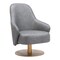 Homeroots 28" Gray And Gold Faux Leather And Faux Leather Swivel Arm Chair 556467 - alternate 7