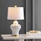 Jonathan Y Quatrefoil Fretwork 20.5" Pierced Ginger Jar Ceramic/Metal LED Table Lamp, White JYL6210A - alternate 7