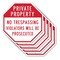 Signmission Private Property No Trespassing Vio, 10 inch X 10 inch, Aluminum Metal Signs, 5PK OC-A-5Pack-10-171 - alternate 1